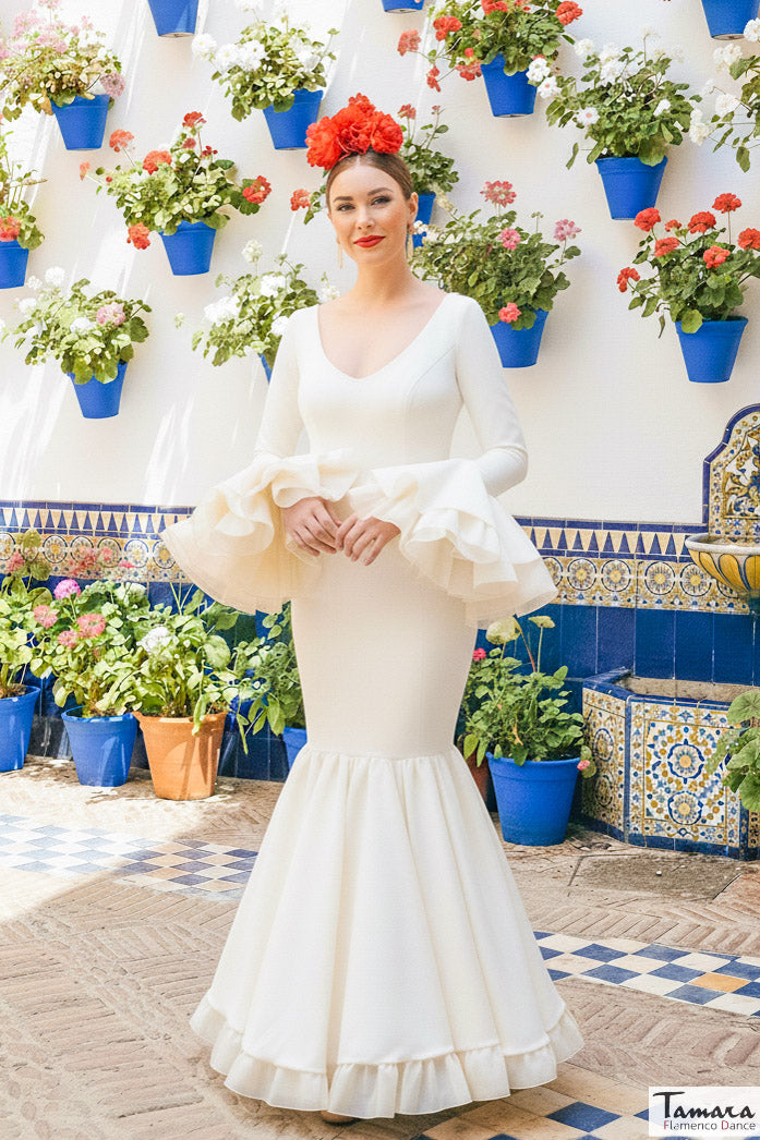Traje de flamenca Gloriosa Marfil