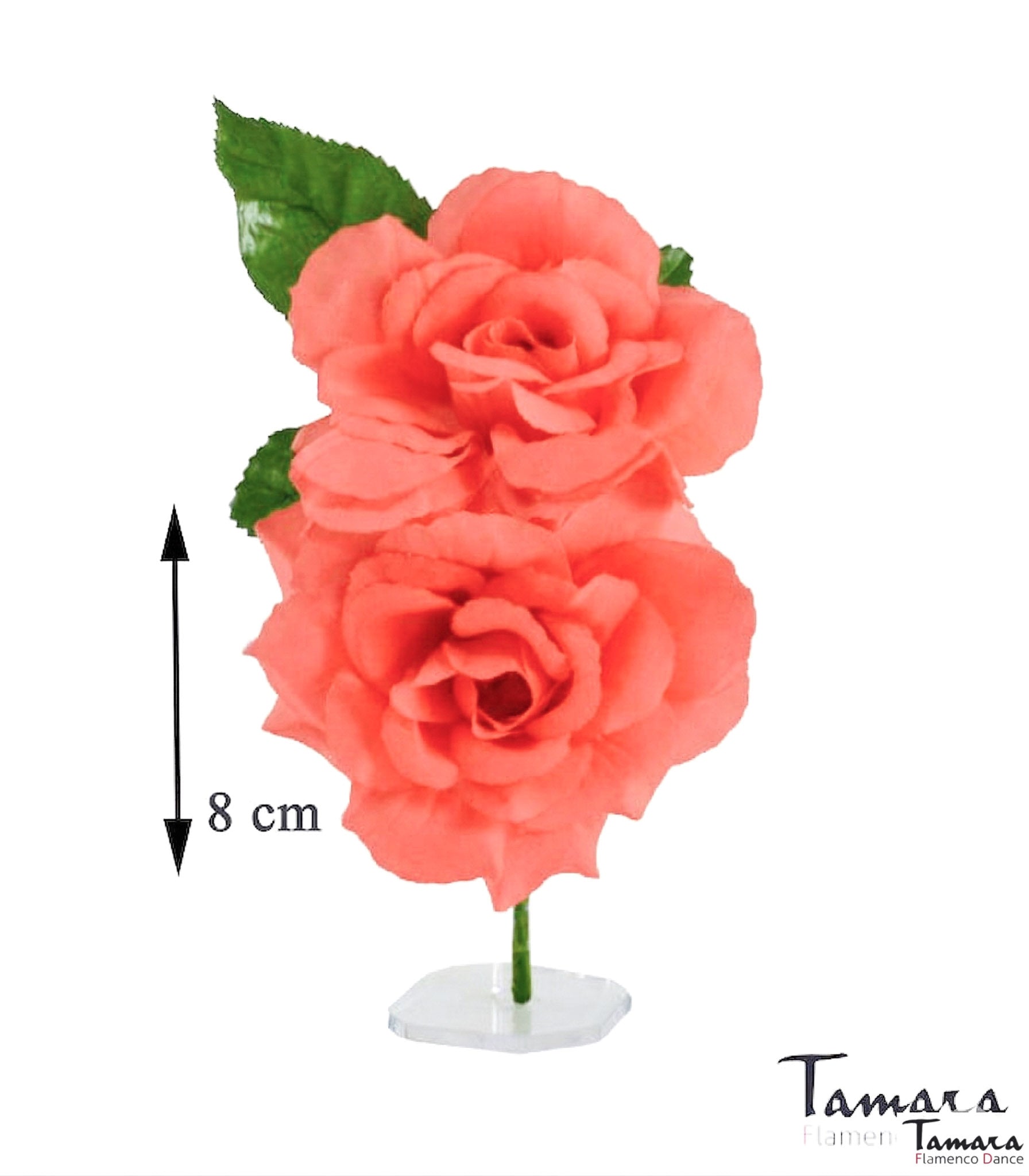 Flores de flamenca Isabel - 8 cm Coral