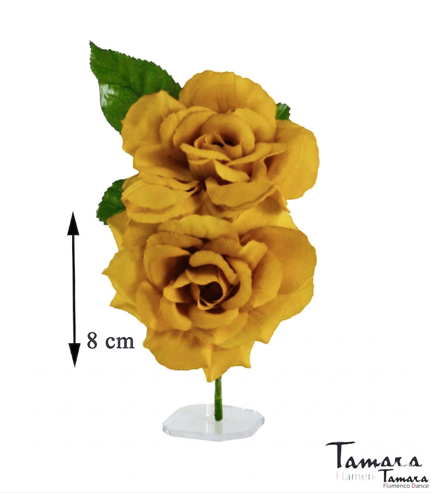 Flores de flamenca Isabel - 8 cm Mostaza