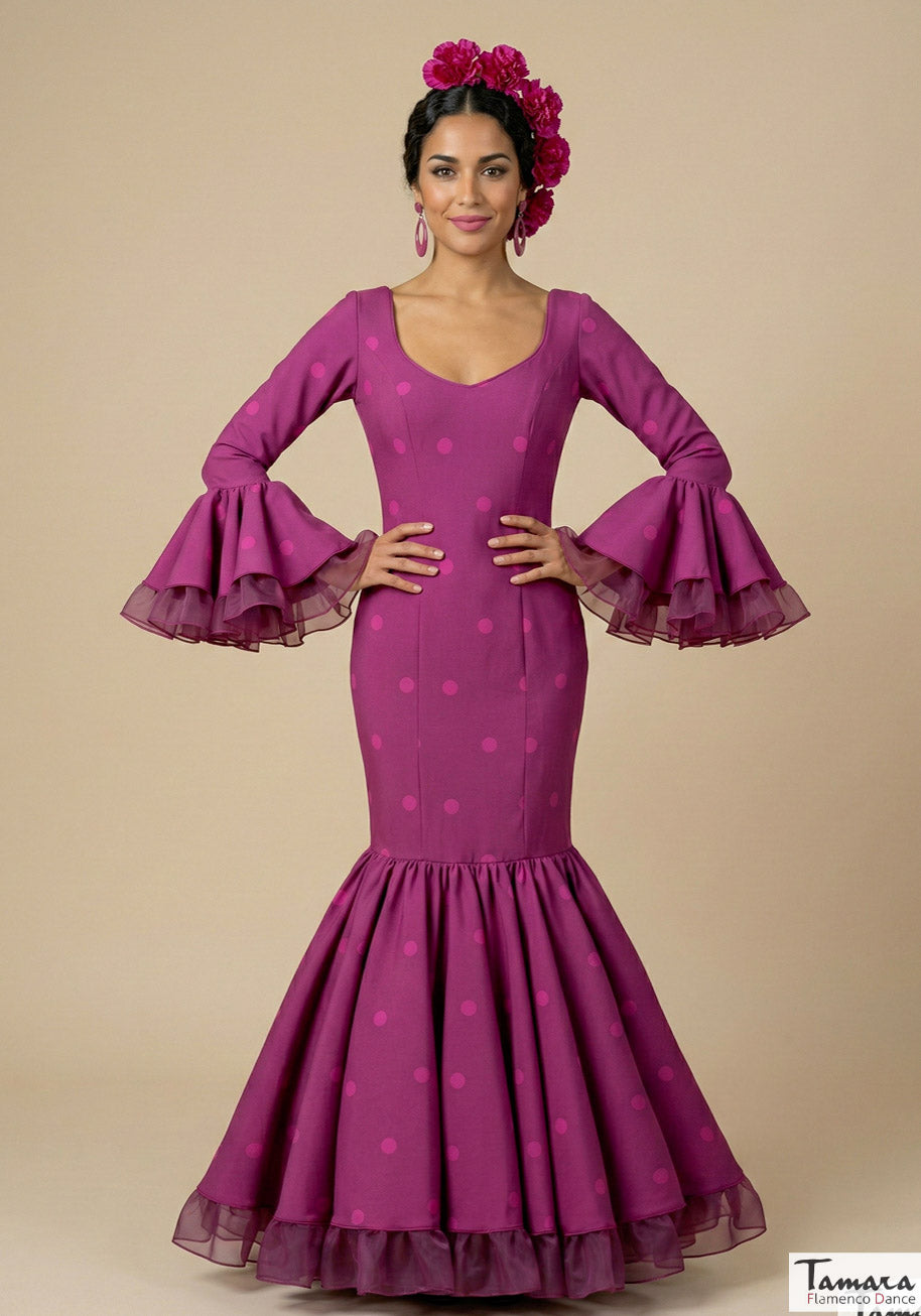 Traje de flamenca Juana Bougambilla lunares