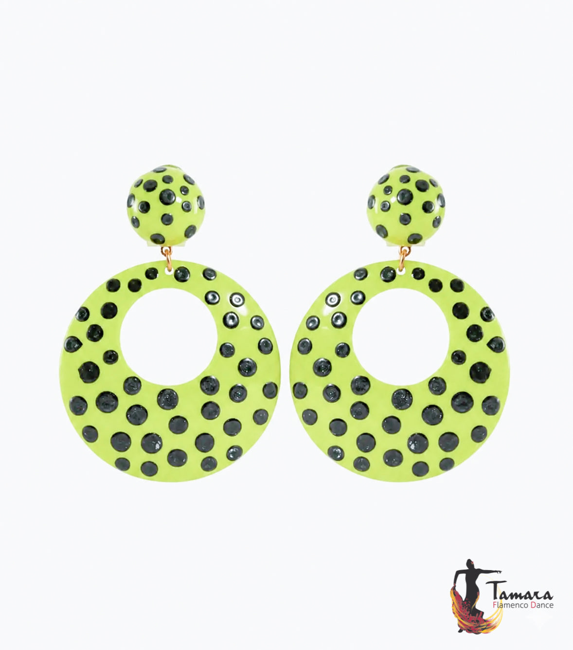 Pendientes flamencos - Lunares Negros 5.5 cm Lima p