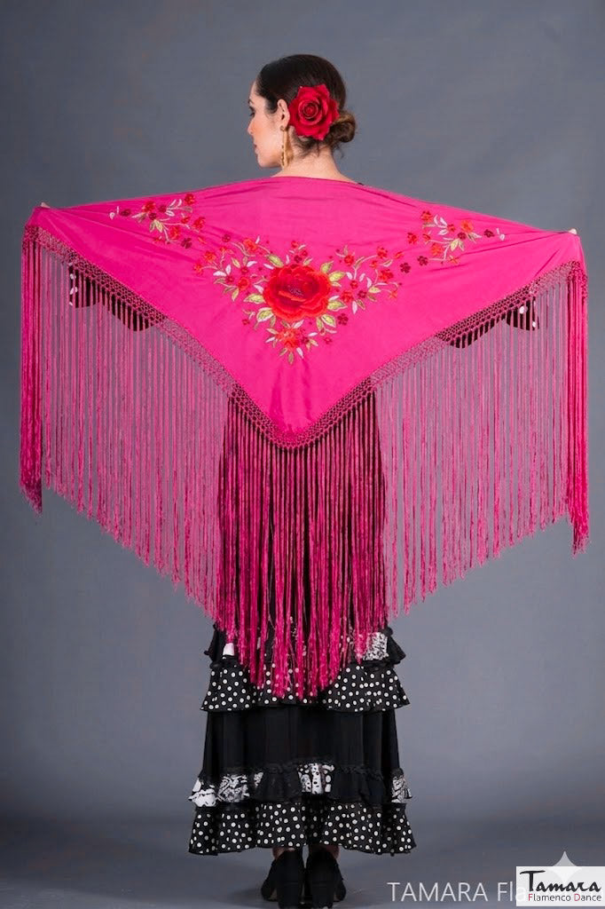Mantoncillo Toscana - Bordado multicolor Fuxia