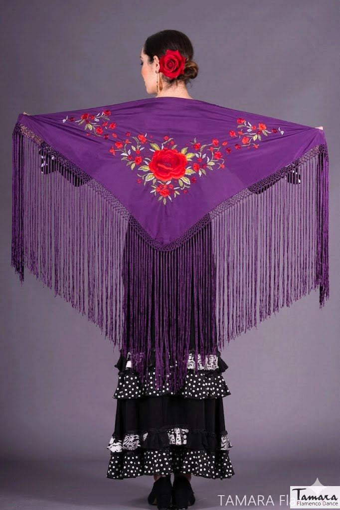 Mantoncillo Toscana - Bordado multicolor Morado