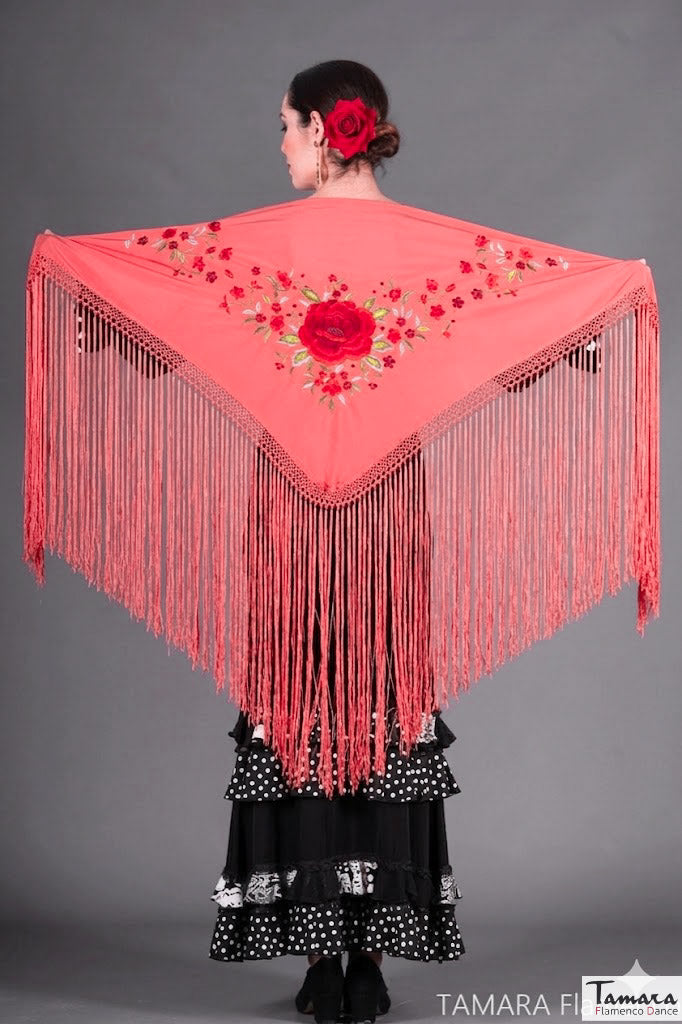 Mantoncillo Toscana - Bordado multicolor Coral