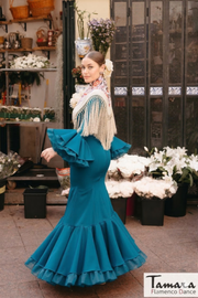 Traje de flamenca Murillo Azul Petroleo