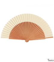 Abanico flamenco pequeño (23 cm) Beig/Madera