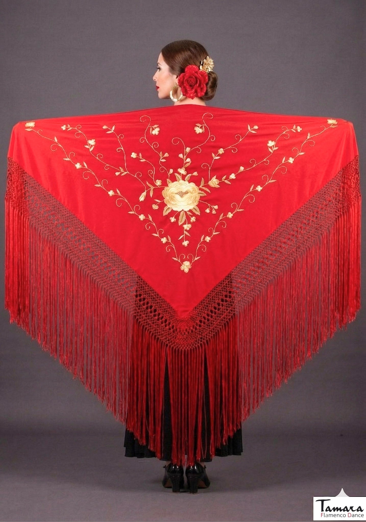 Manton Roma - Bordado Oro Rojo