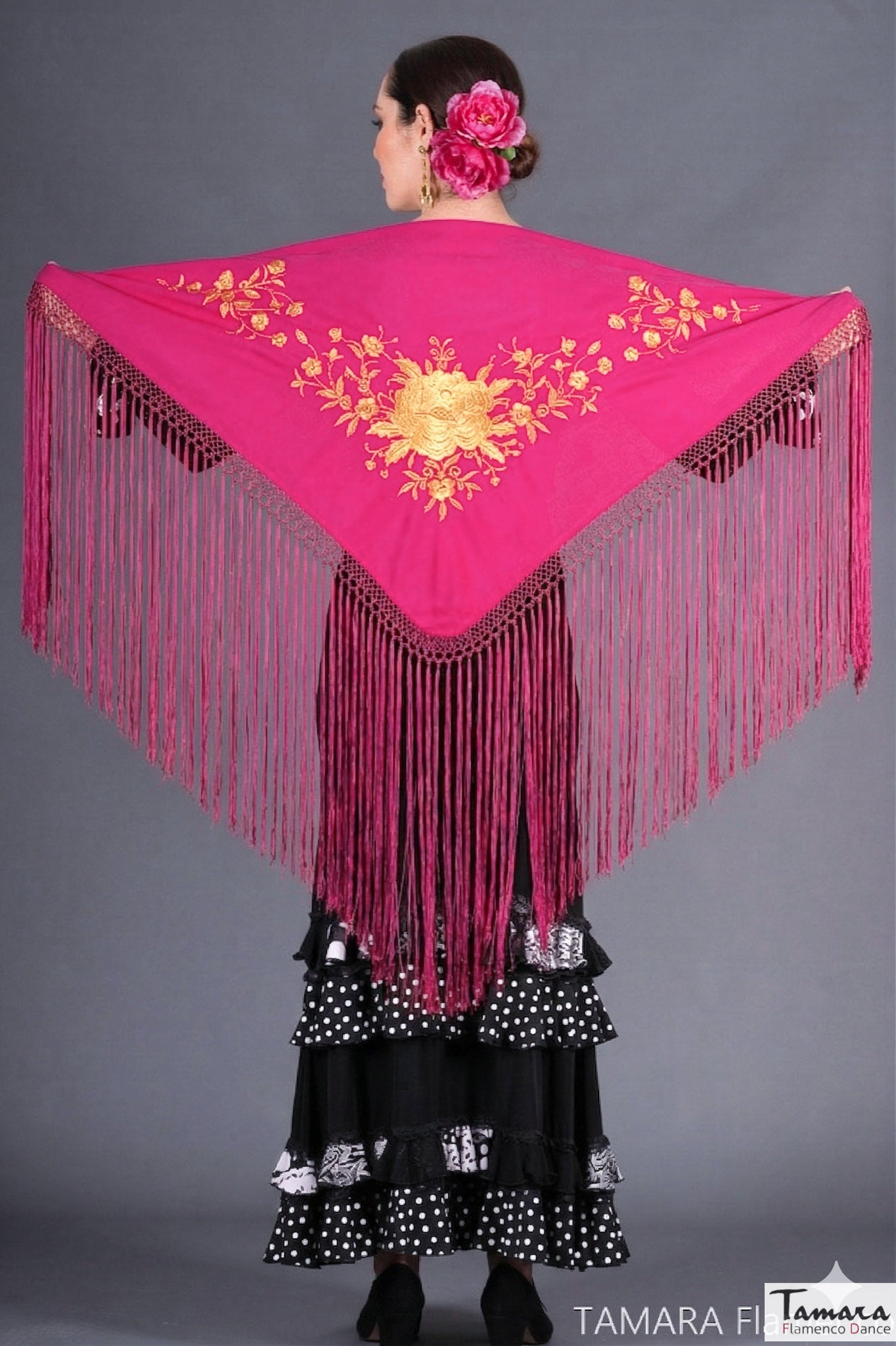 Mantoncillo Toscana - Bordado Oro Fuxia