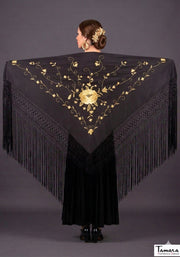 Manton Roma - Bordado Oro Negro