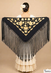Mantoncillo Verona - Bordado Oro Negro