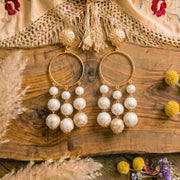 Pendiente Flamenca Artesanía - Faraona Blanco