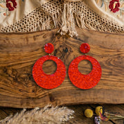 Pendiente Flamenca Artesanía - Divina 5.5 cm Rojo