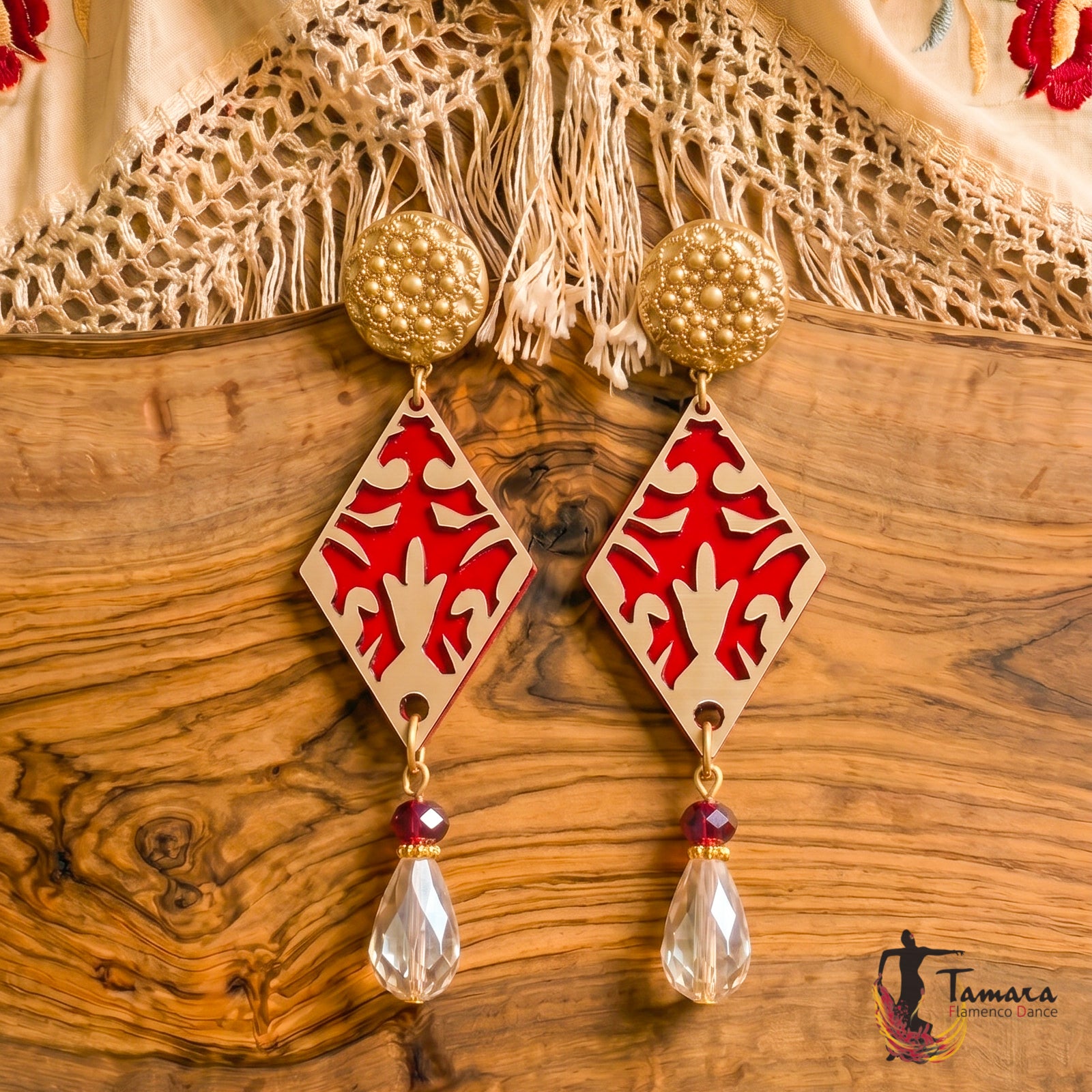 Pendiente Flamenca Artesanía - Apasionada Rojo