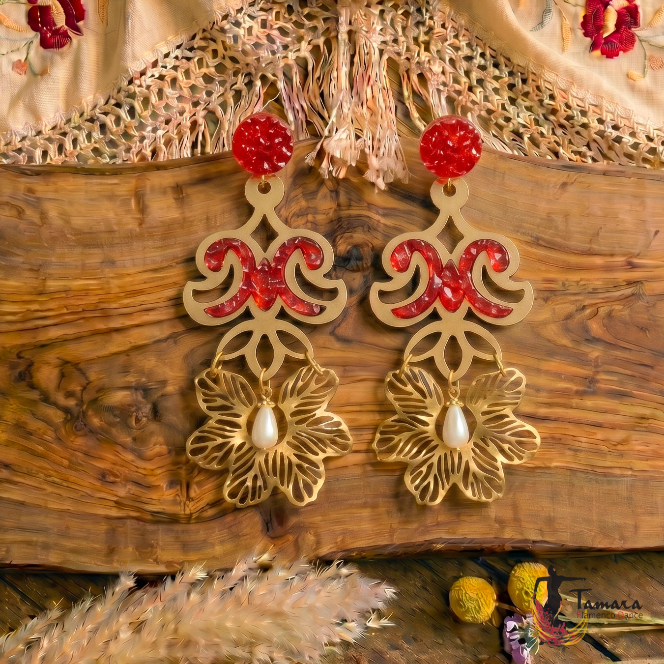Pendiente Flamenca Artesanía - Savaje Rojo
