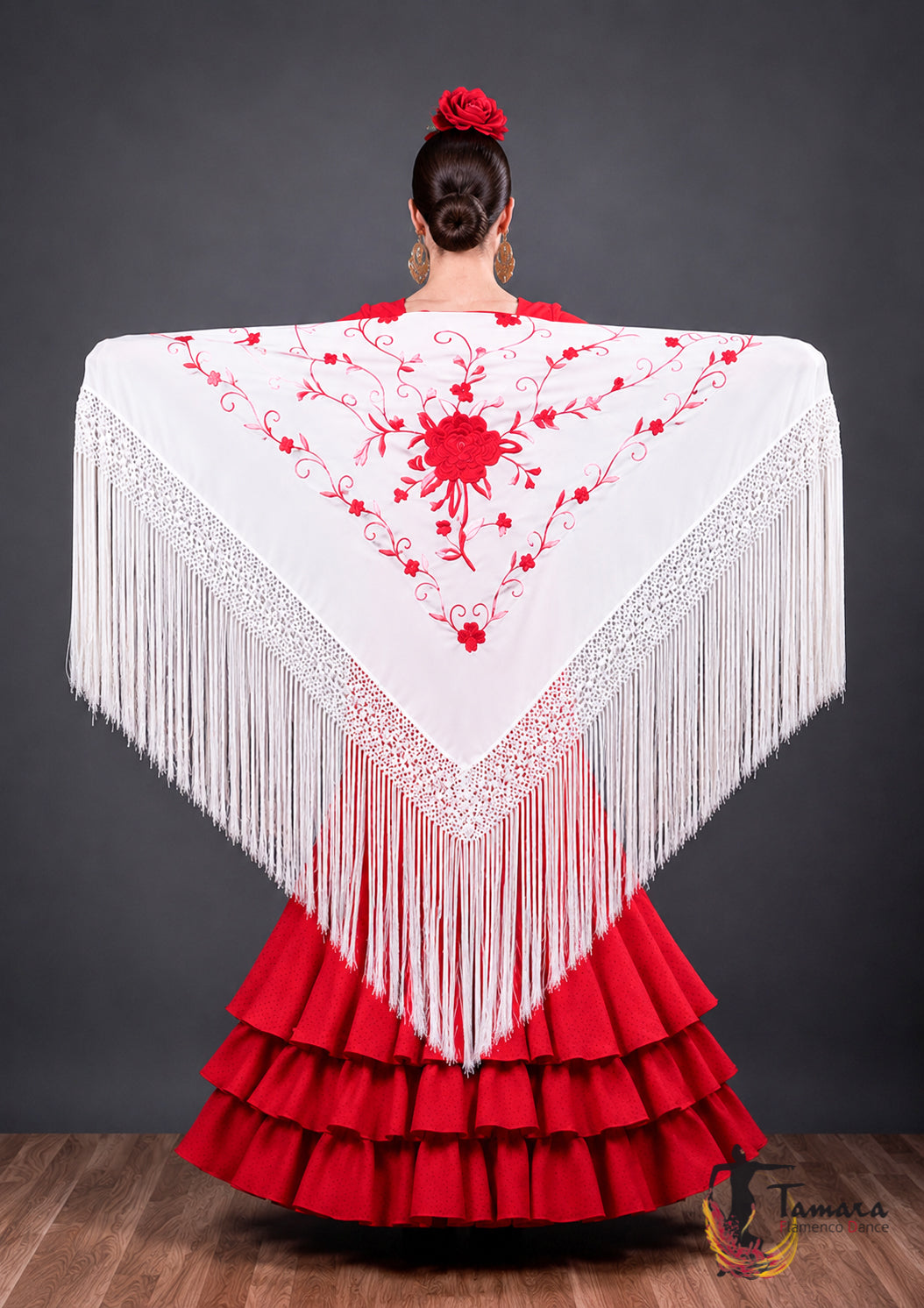 Manton Roma - Bordado Rojo Blanco