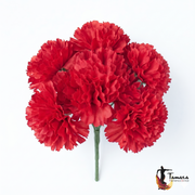 Ramillete 8 claveles Flamenca Rojo