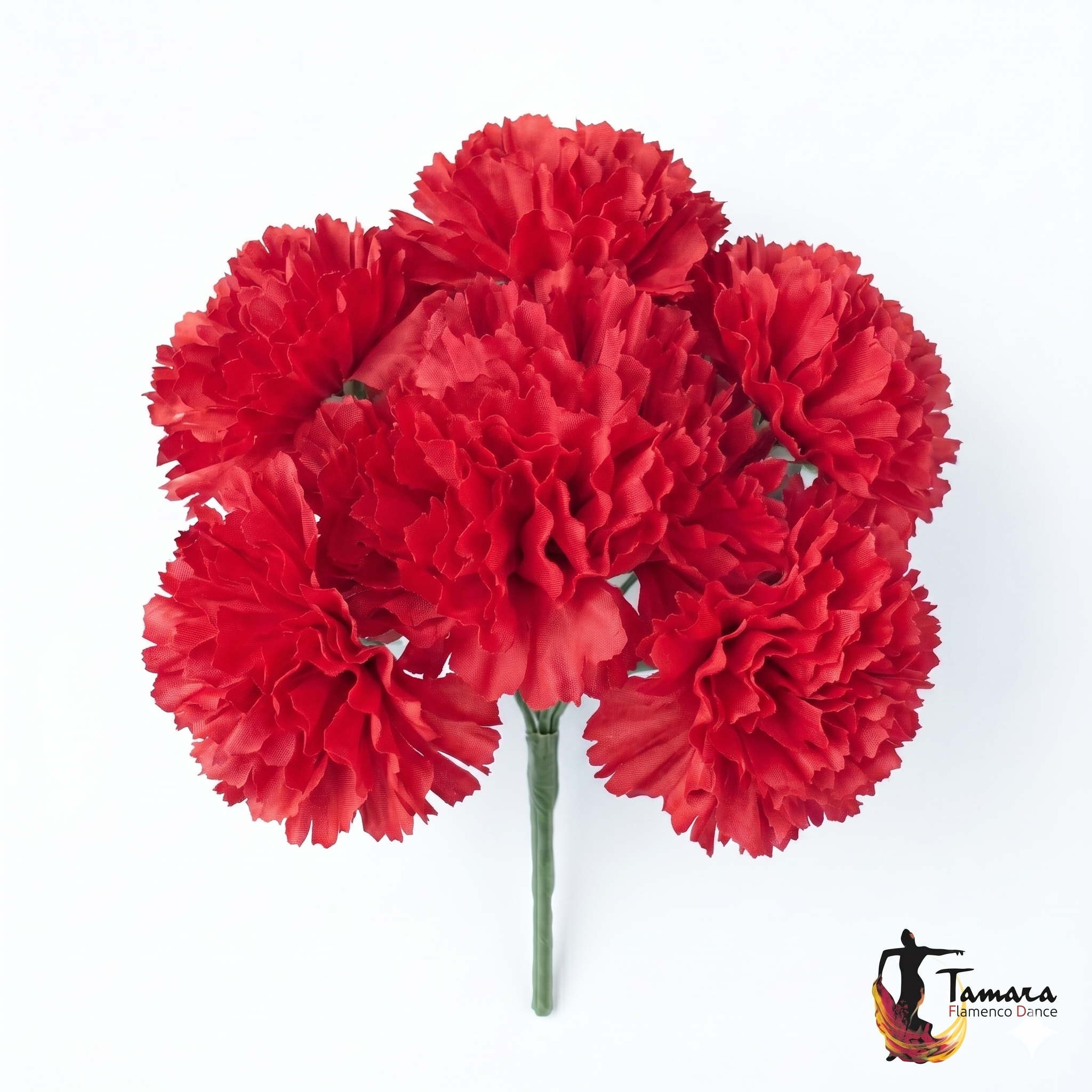 Ramillete 8 claveles Flamenca Rojo