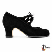 Zapato flamenco Semiprofesional Superior TAMARA - Ante Calado Negro