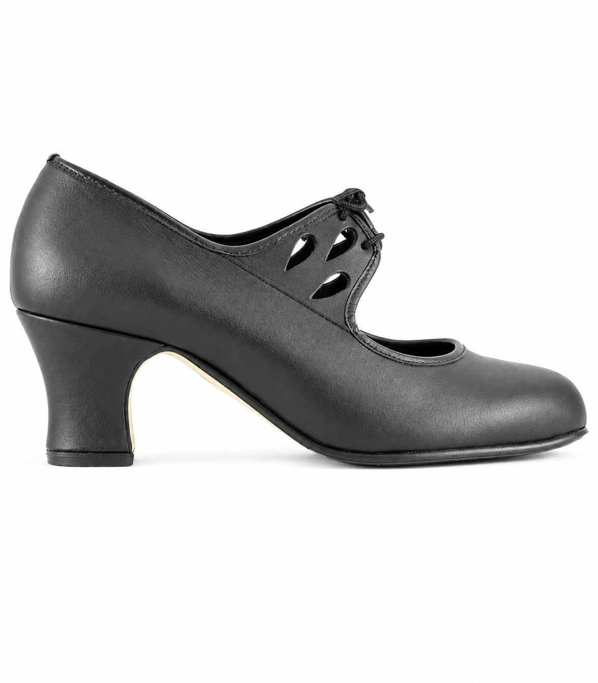 Zapato flamenco Semiprofesional Superior TAMARA - Piel Calado Negro