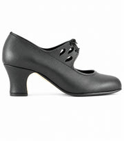 Zapato flamenco Semiprofesional Superior TAMARA - Piel Calado Negro
