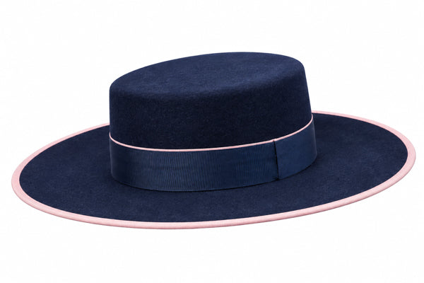Sombrero Cordobés Alta calidad 180 gr Infantil/Cadete ( T: 51/52/53) 51 cm Azul marino Rosa