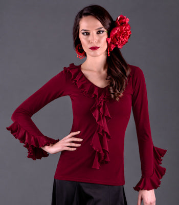 Camiseta Tarifa - Viscosa Burdeos