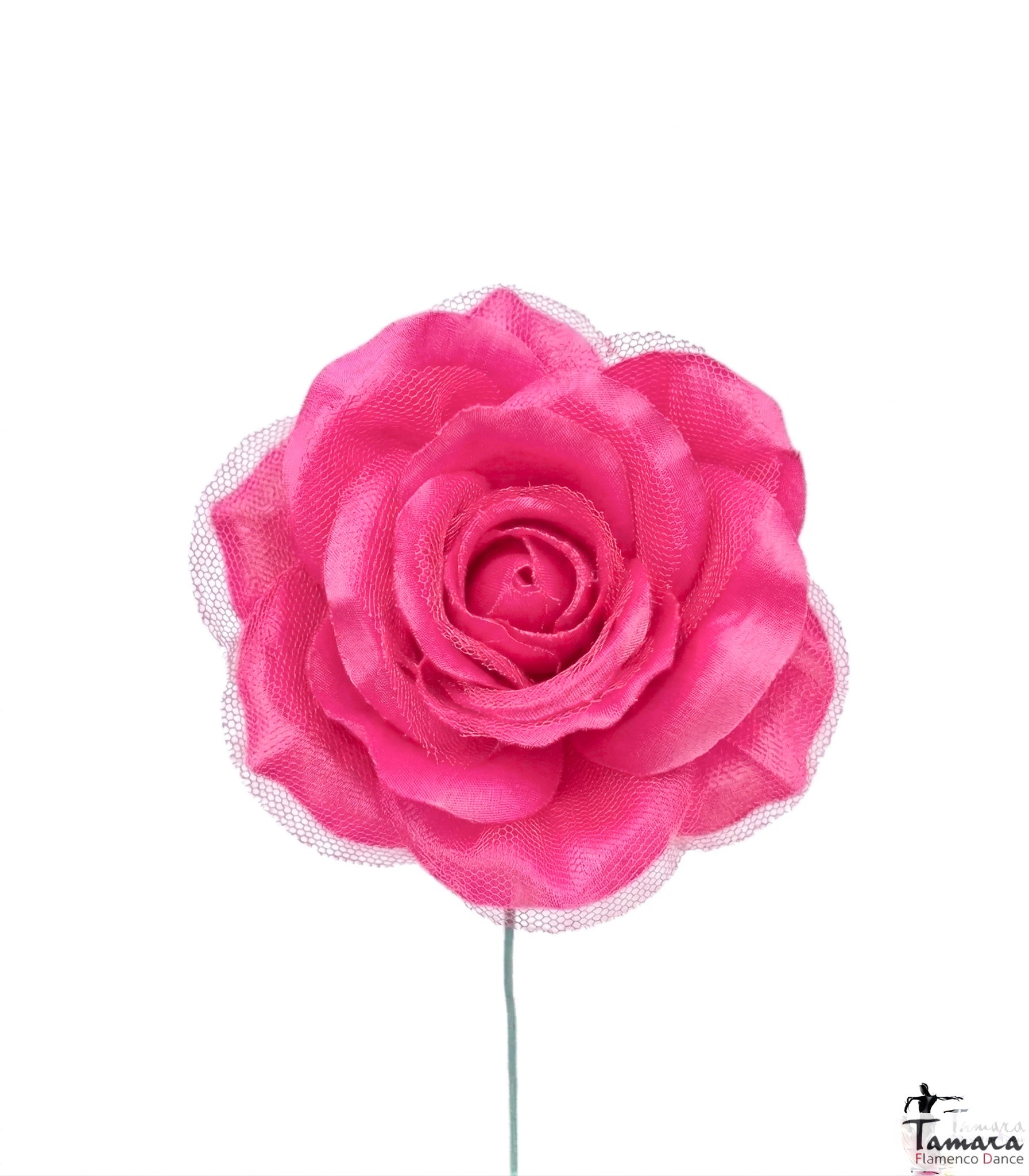 Flor flamenca con Tul - 14 cm Fuxia