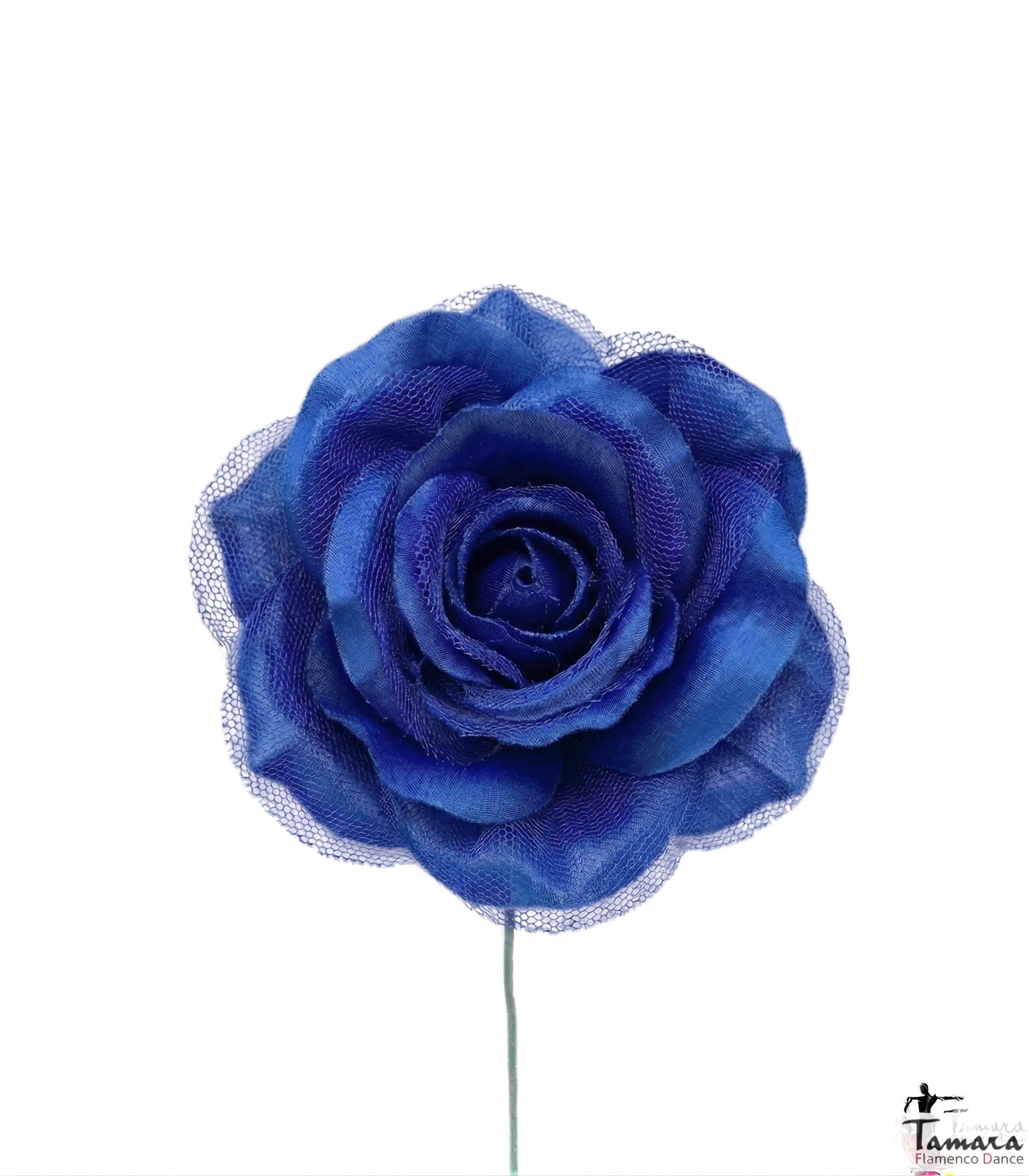 Flor flamenca con Tul - 14 cm Añil (Indigo)