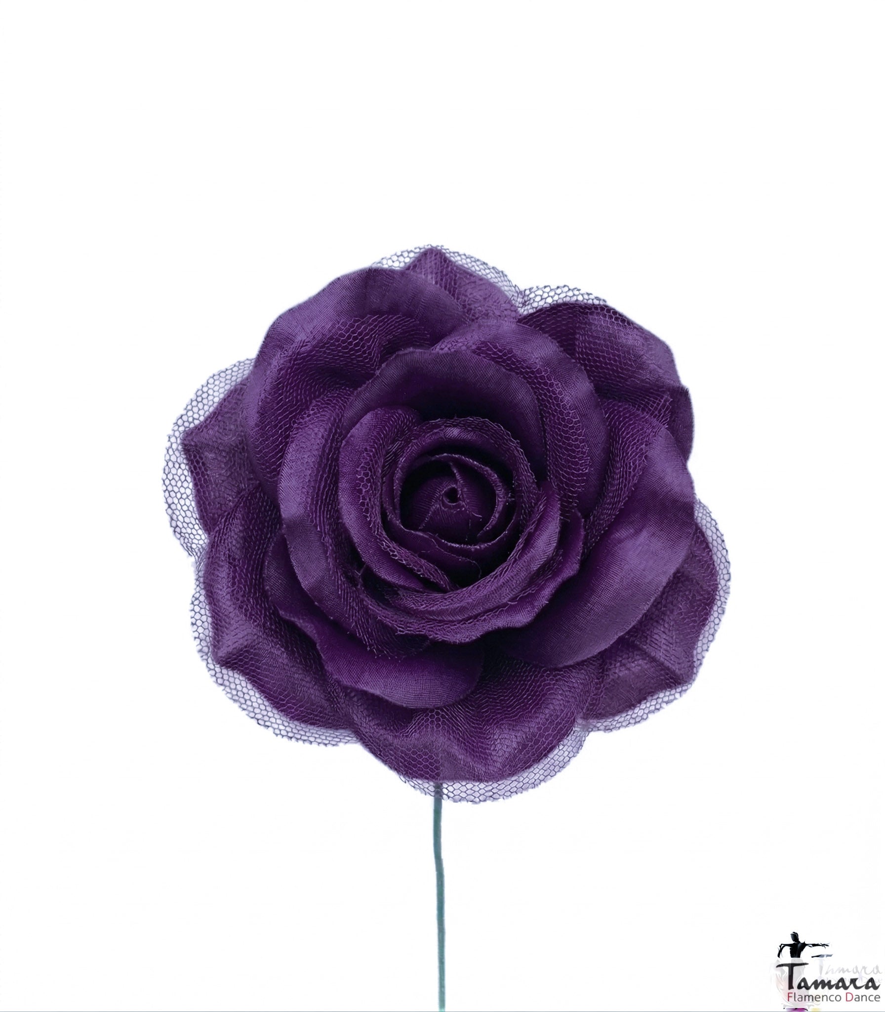 Flor flamenca con Tul - 14 cm Morado
