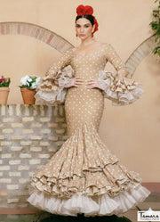 Traje de flamenca Verso Camel lunares