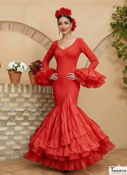 Traje de flamenca Verso Rojo gasa lunares Rojo