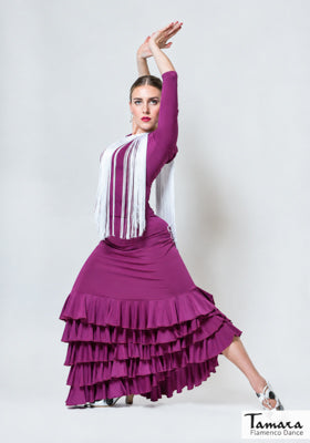 Falda flamenco Zagra - Punto elástico Frambuesa oscuro