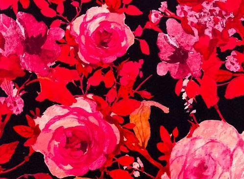 Red-fuxia floral print