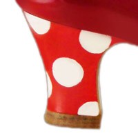 Hand painted: red-white polka dots